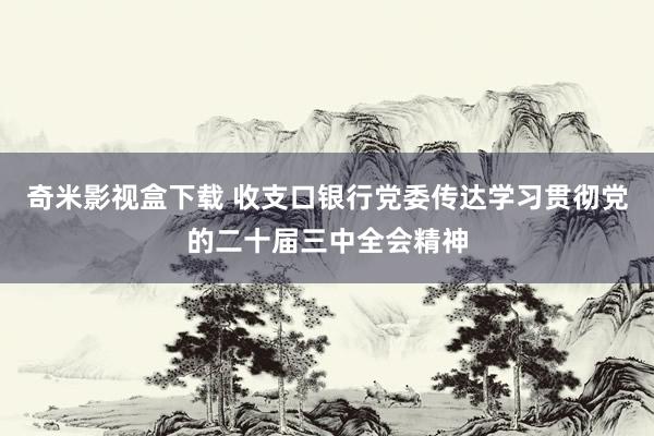 奇米影视盒下载 收支口银行党委传达学习贯彻党的二十届三中全会精神