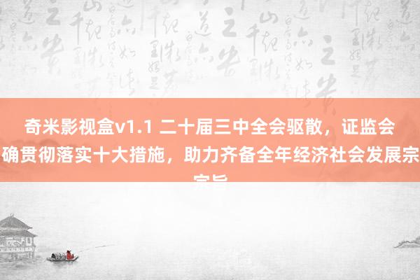 奇米影视盒v1.1 二十届三中全会驱散，证监会明确贯彻落实十大措施，助力齐备全年经济社会发展宗旨