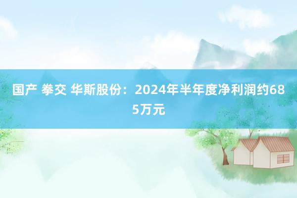 国产 拳交 华斯股份：2024年半年度净利润约685万元