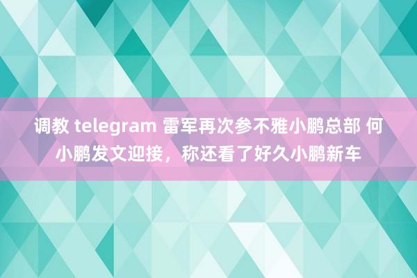 调教 telegram 雷军再次参不雅小鹏总部 何小鹏发文迎接，称还看了好久小鹏新车